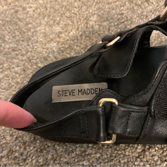 Steve Madden Mona Sandal strapped sling back sporty Black womans size 10 - Picture 4 of 13